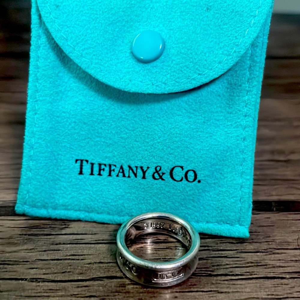 Tiffany & Co 1837 Sterling Silver Band Ring Authentic Size 5.75